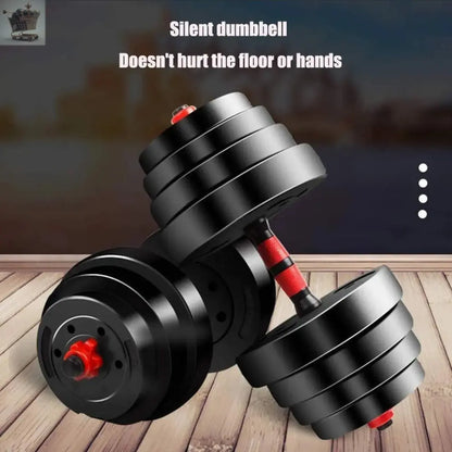 30kg Dumbbells Barbell Set with Connecting Rod And Gloves Set Royalcart