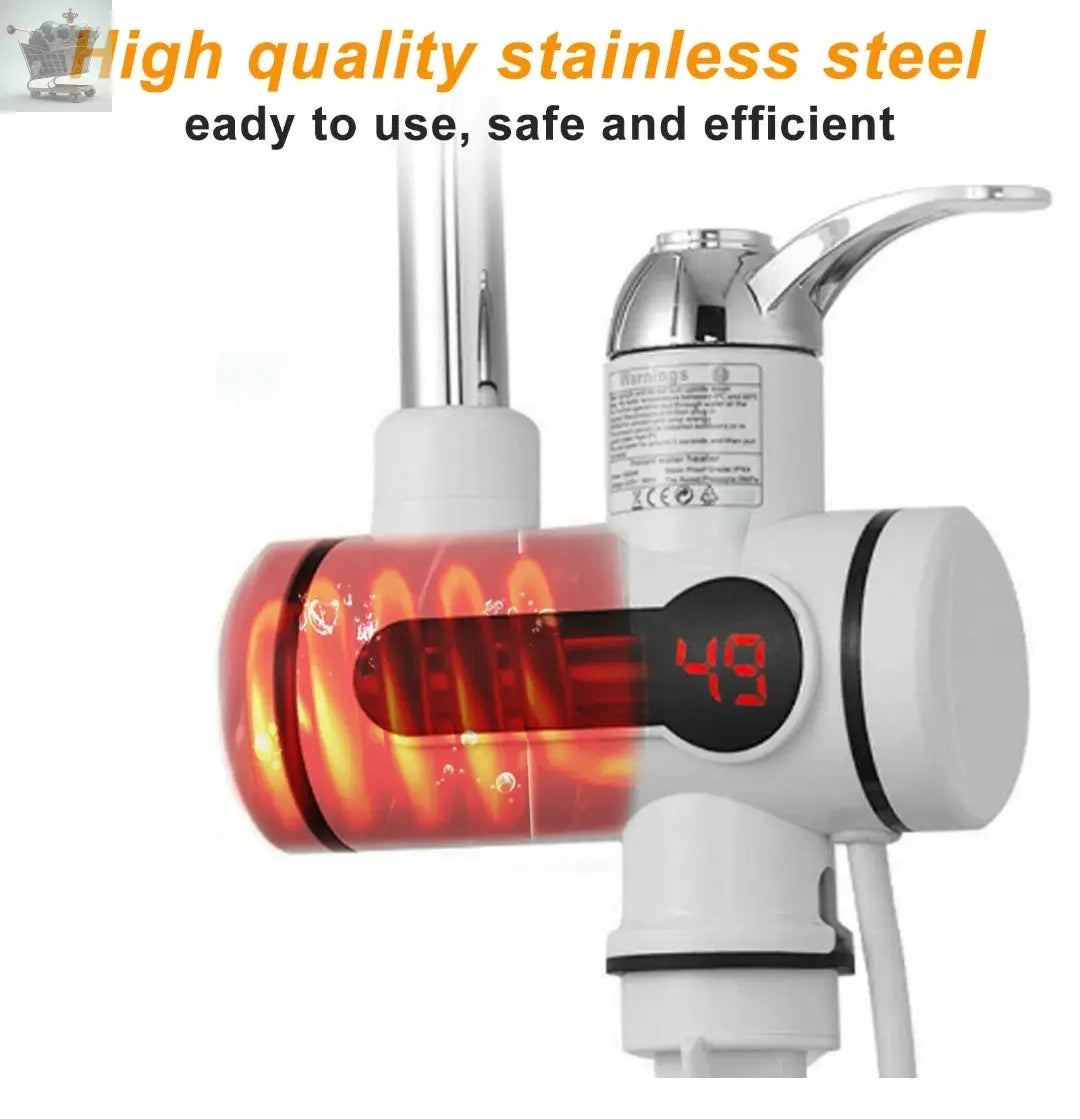 360° Kitchen Electric Heater Instant LED Faucet Home Hot Water Tap Fast Heat UK Royalcart