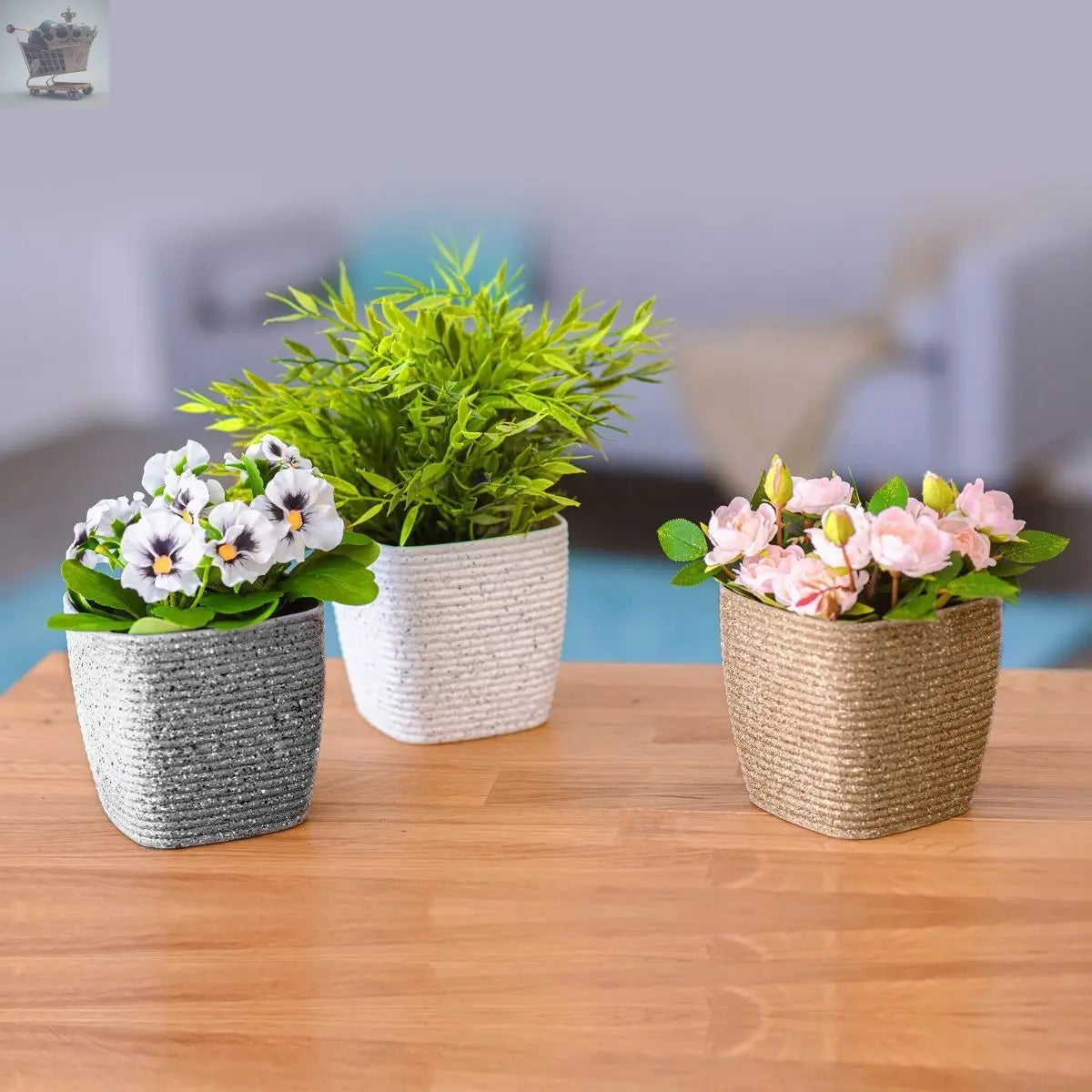 3Pcs Garden Flowerpot Plant Pot Basket Planter Plants Indoor Decor Tree Plastic Royalcart