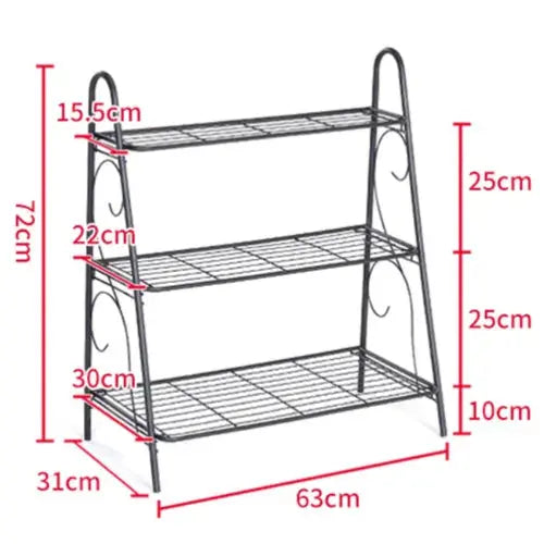 3Tier Metal Ladder Plant Stand Garden Flower Pot Shelf Display Rack Home Outdoor Royalcart