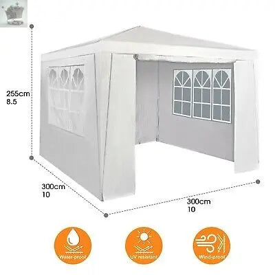 3x3m Gazebo With Sides Garden Marquee PE Awning Beach Tent Royalcart