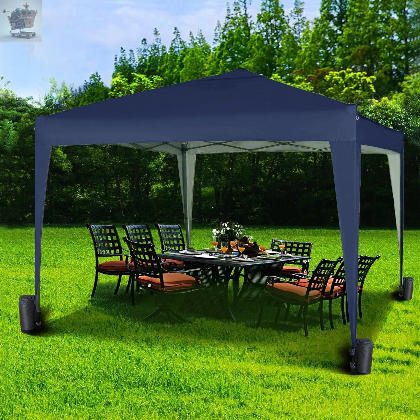 3x3m Pop-up Gazebo Waterproof Outdoor Garden Marquee Canopy With Sand Bags Royalcart