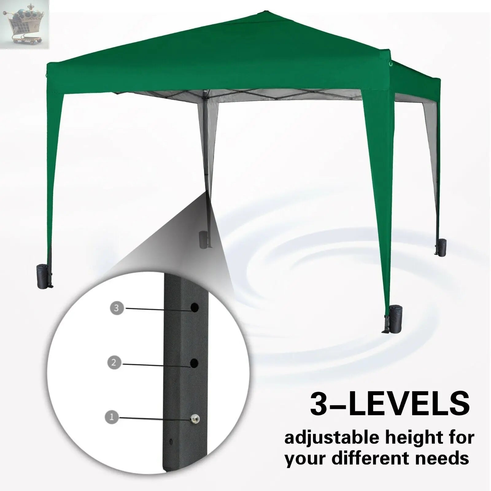 3x3m Pop-up Gazebo Waterproof Outdoor Garden Marquee Canopy With Sand Bags Royalcart