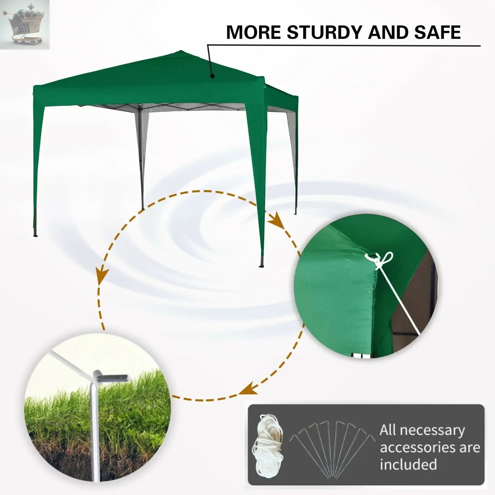 3x3m Pop-up Gazebo Waterproof Outdoor Garden Marquee Canopy With Sand Bags Royalcart