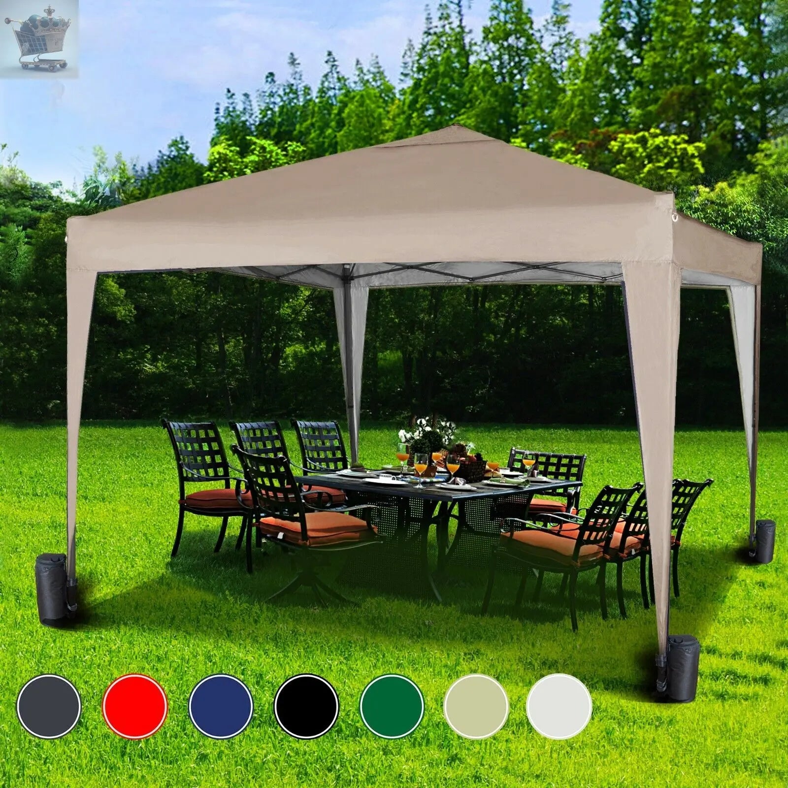 3x3m Pop-up Gazebo Waterproof Outdoor Garden Marquee Canopy With Sand Bags Royalcart