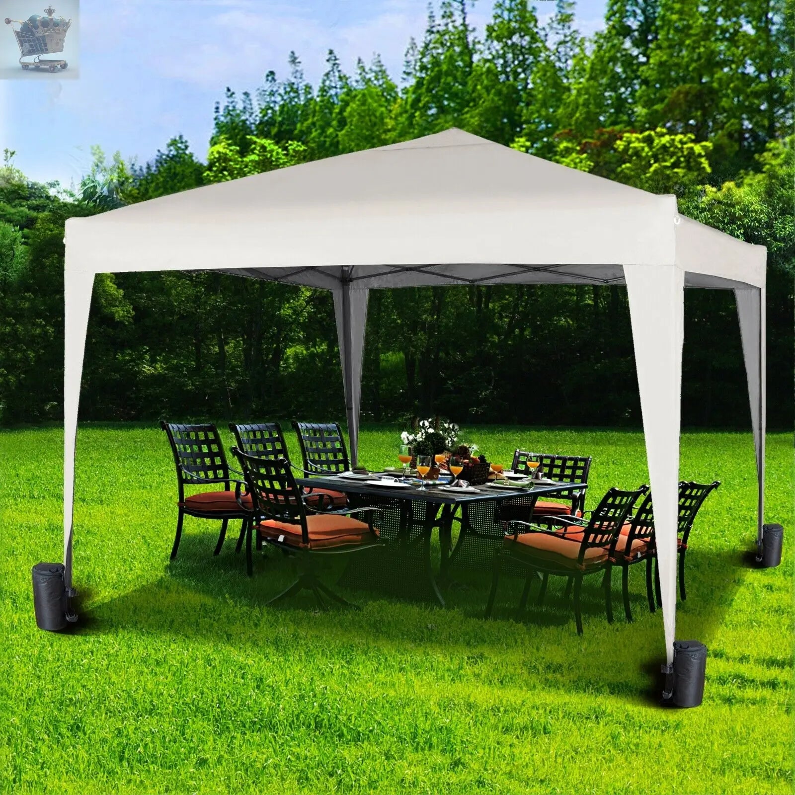 3x3m Pop-up Gazebo Waterproof Outdoor Garden Marquee Canopy With Sand Bags Royalcart