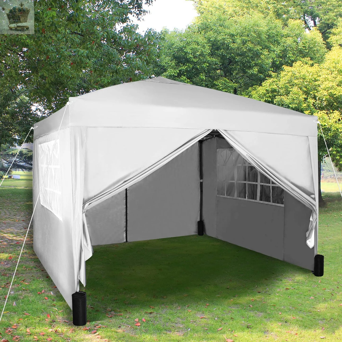 3x3m Pop up Heavy Duty Gazebo With Sides And Weight bags Gearcourt