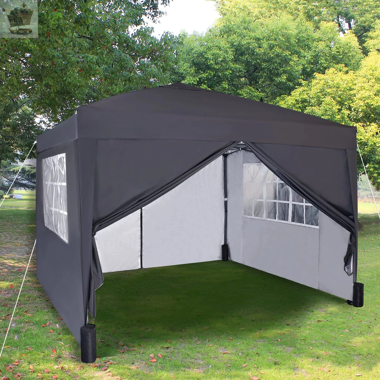 3x3m Pop up Heavy Duty Gazebo With Sides And Weight bags Gearcourt