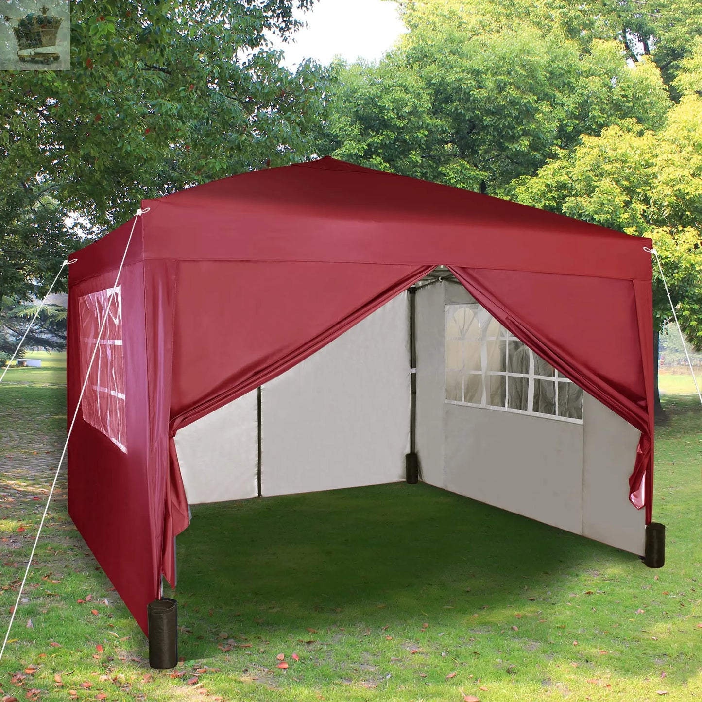 3x3m Pop up Heavy Duty Gazebo With Sides And Weight bags Gearcourt