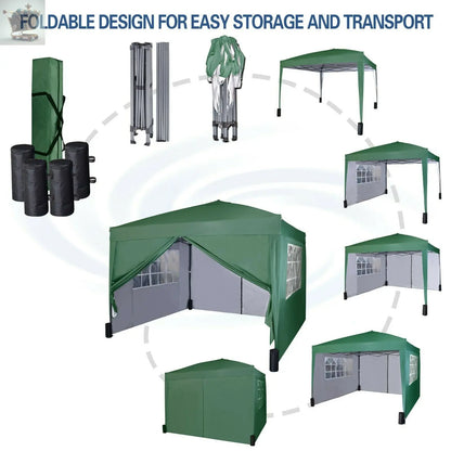 3x3m Pop up Heavy Duty Gazebo With Sides And Weight bags Gearcourt