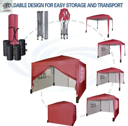 3x3m Pop up Heavy Duty Gazebo With Sides And Weight bags Gearcourt