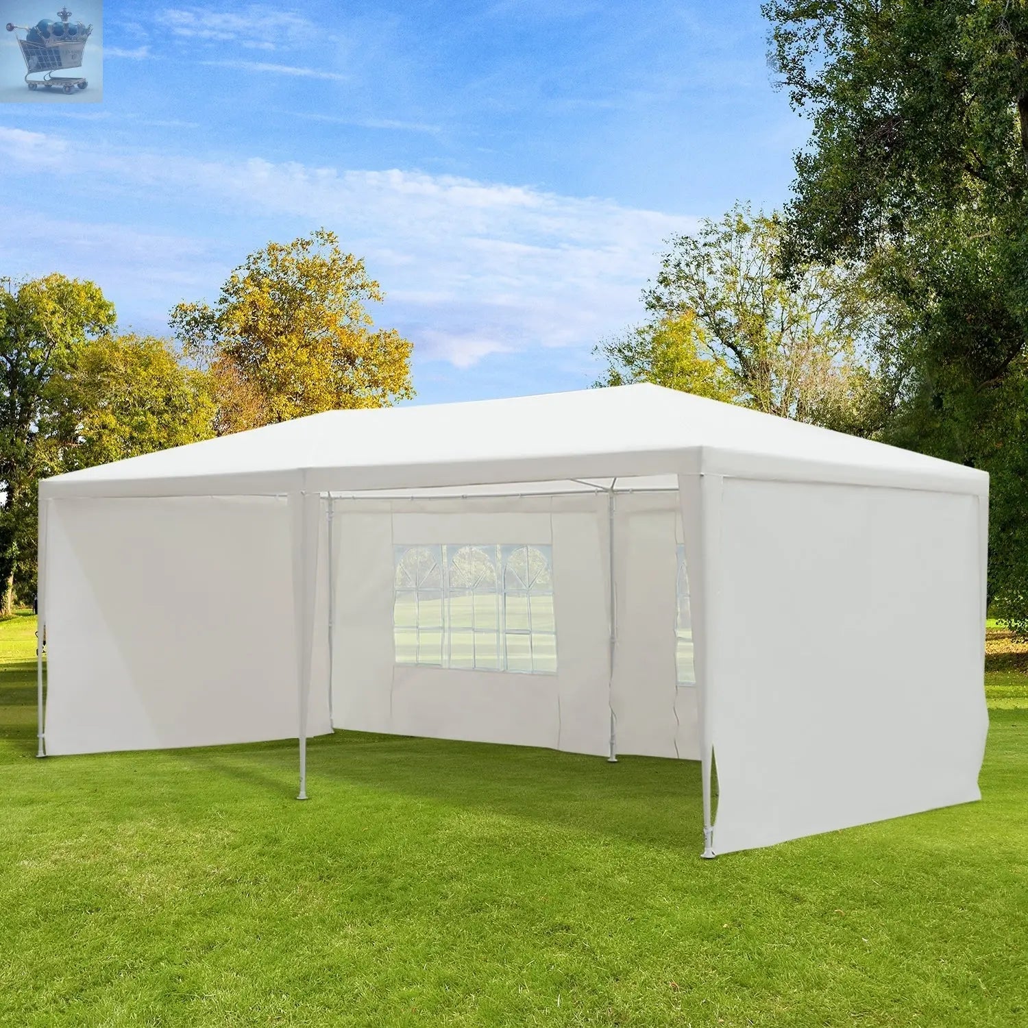 3x6m Garden PE Gazebo Party Wedding Camping Tent With 6 Walls Canopy Gearcourt