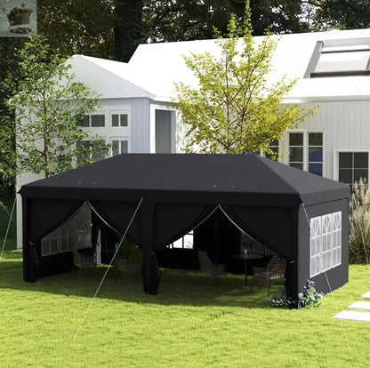 3x6m Popup Garden Heavy Duty Gazebo Marquee Party Tent Canopy with 6 Side Walls Royalcart