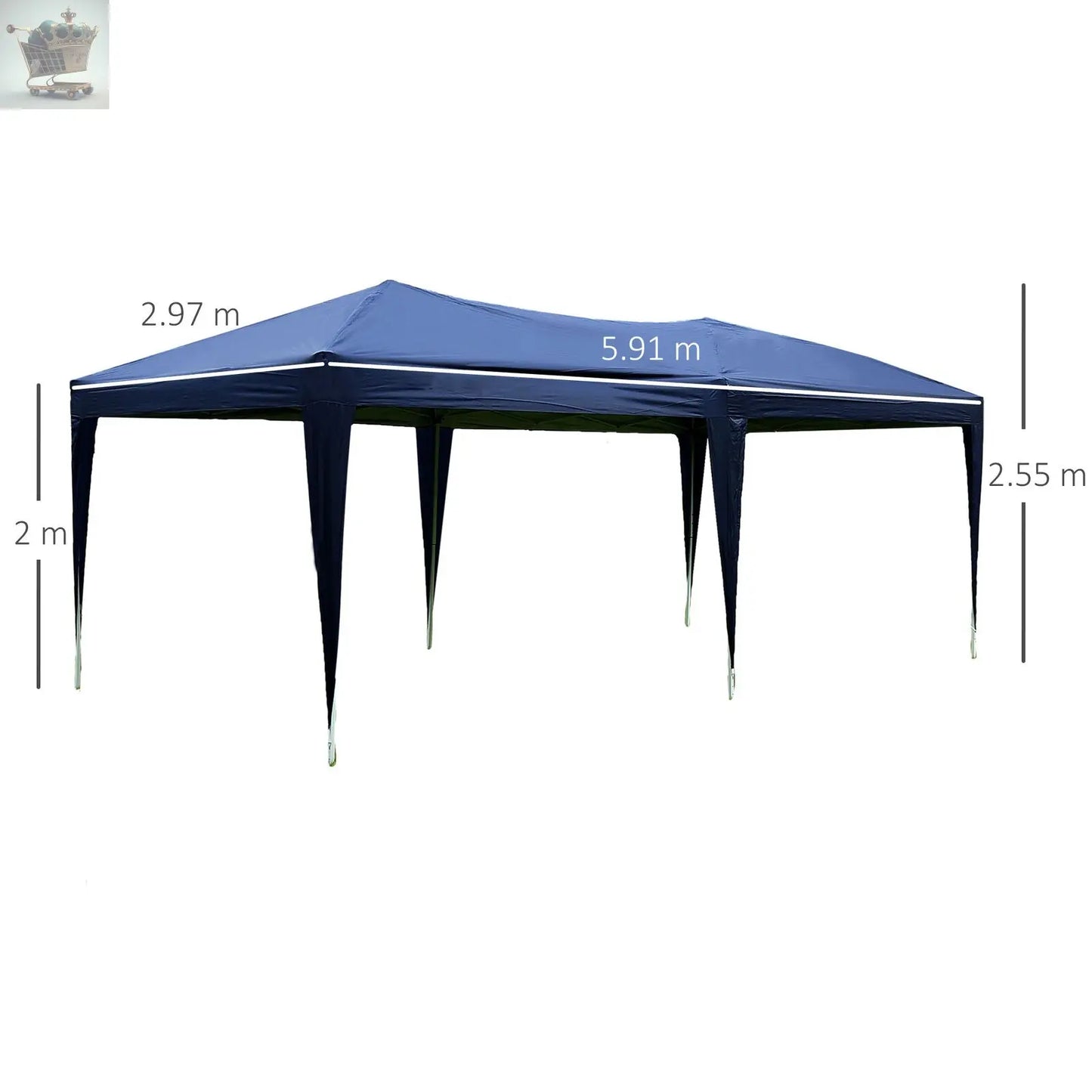 3x6m Popup Garden Heavy Duty Gazebo Marquee Party Tent Canopy with 6 Side Walls Royalcart