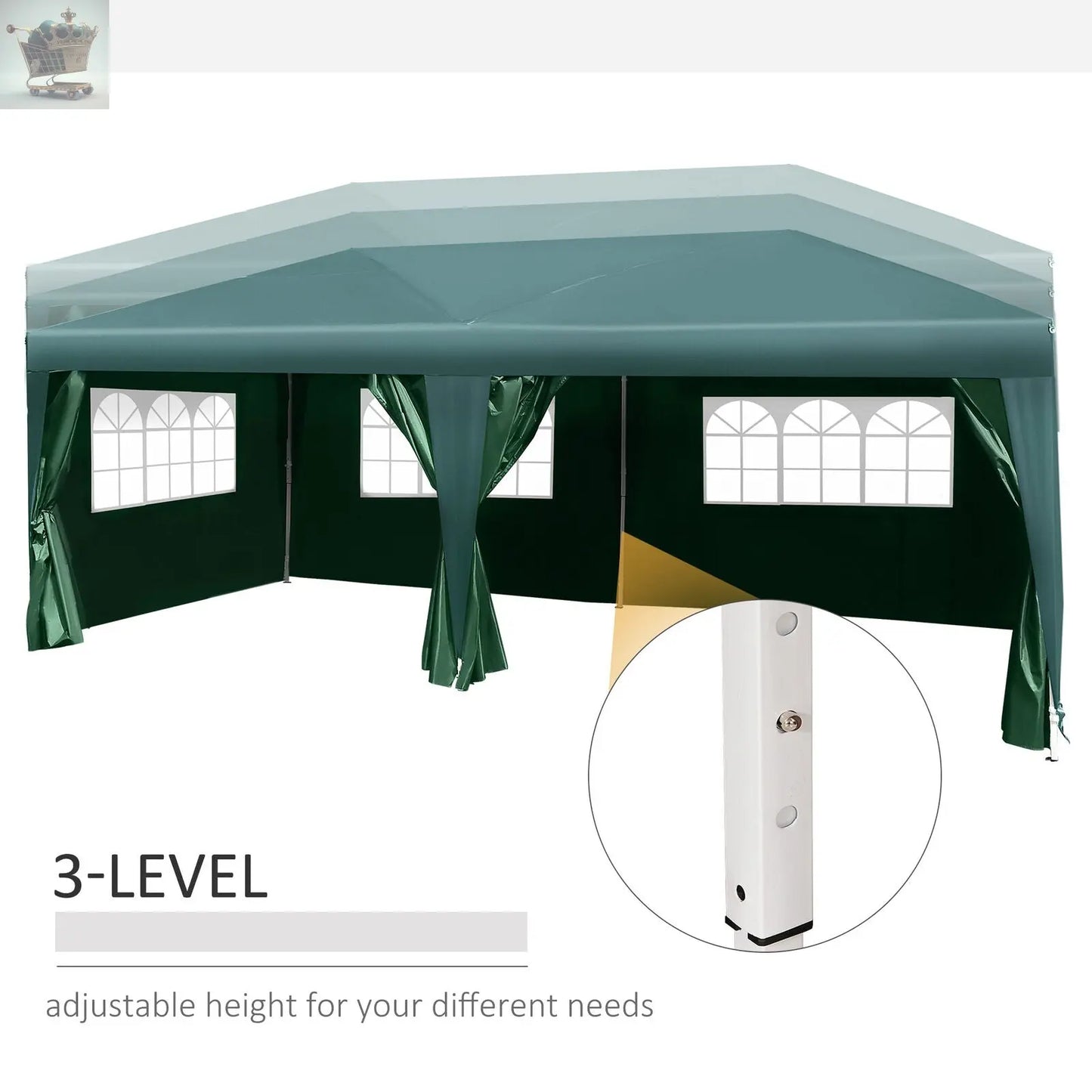 3x6m Popup Garden Heavy Duty Gazebo Marquee Party Tent Canopy with Side Walls 48 business hrs Day Delivery Royalcart