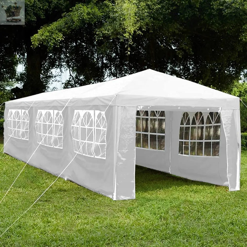 3x9m Garden Gazebo With 5 Side Panels Gearcourt