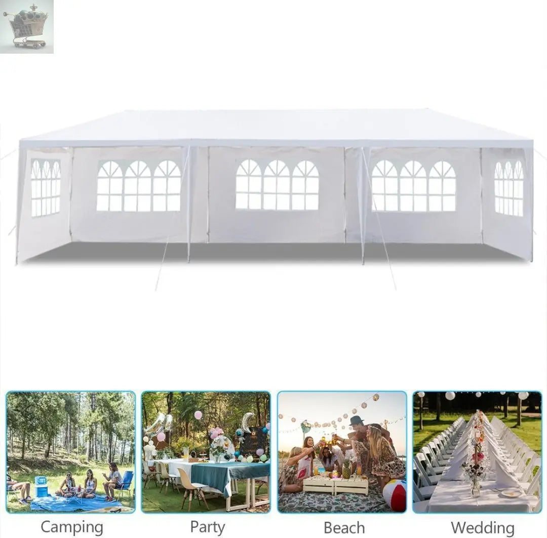 3x9m Garden Gazebo With 5 Side Panels Gearcourt