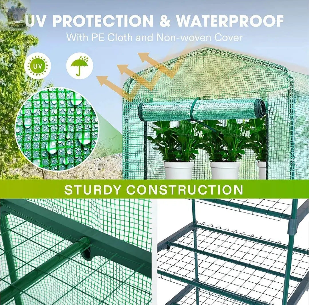 4 Tier Mini Greenhouse Outdoor Garden Plants Grow Green House with PVC Cover - Royalcart