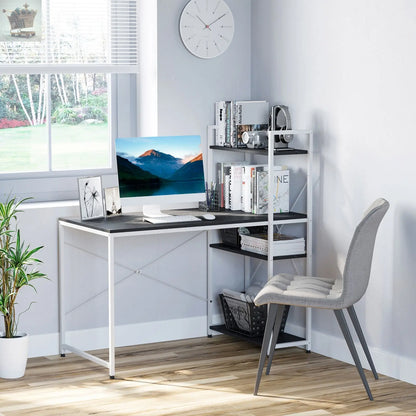 Computer Desk Laptop Table w/4-tier Bookshelf Royalcart