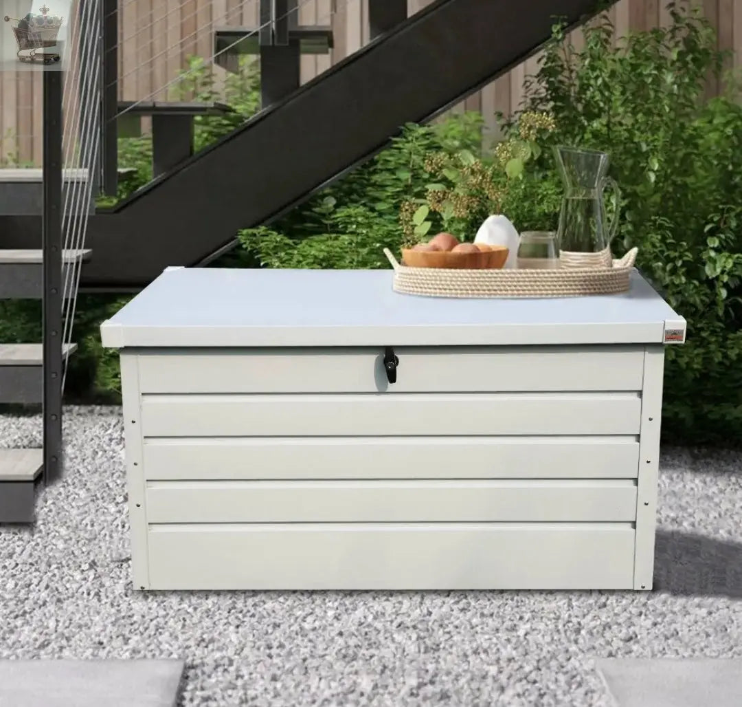 400L Heavy Duty Storage Box Outdoor Garden Metal Chest Cushion Shed Container UK Royalcart