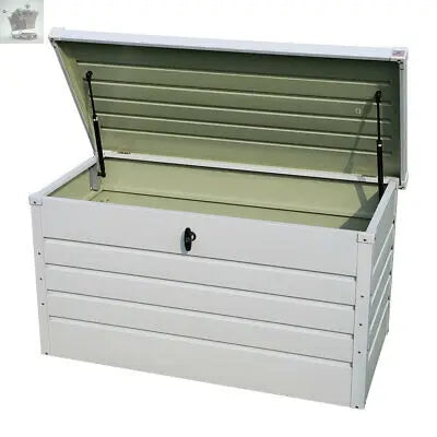 400L Heavy Duty Storage Box Outdoor Garden Metal Chest Cushion Shed Container UK Royalcart