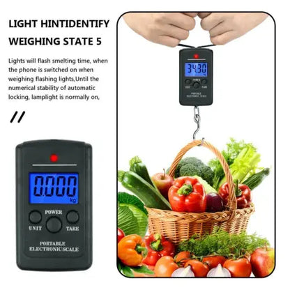 40kg Portable Digital Fishing Scales & Batteries Weighing Hanging Travel Luggage Royalcart