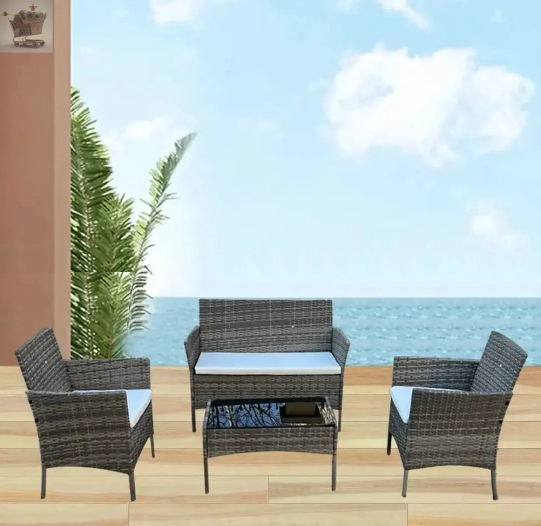 4pcs Rattan Outdoor Garden Furniture Sofa Set Royalcart