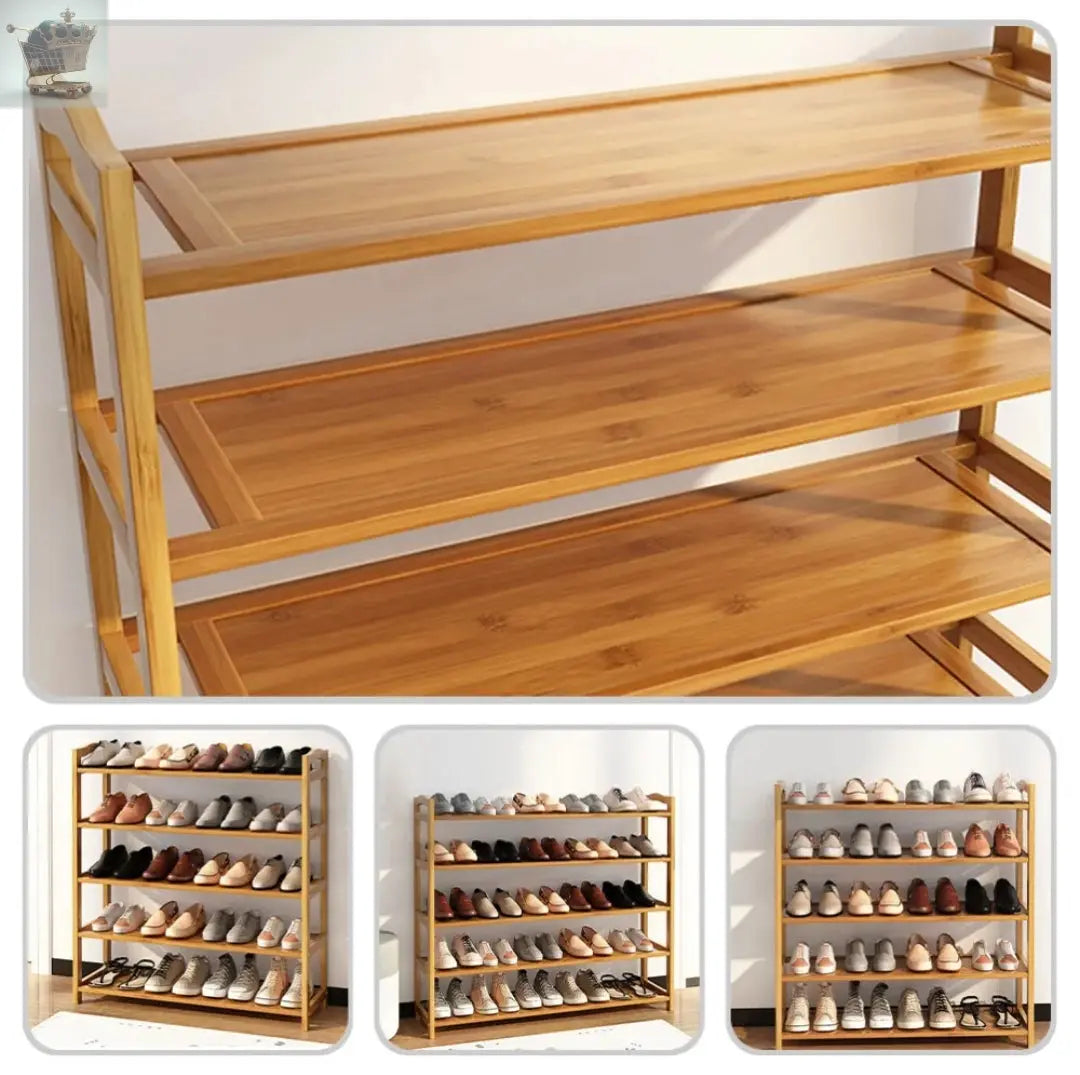 5 TIERS BAMBOO SHOE RACK Royalcart