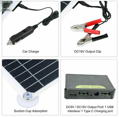 50W Solar Panel Kit Battery Charger & 100A Controller For Car Van Caravan Boat Royalcart