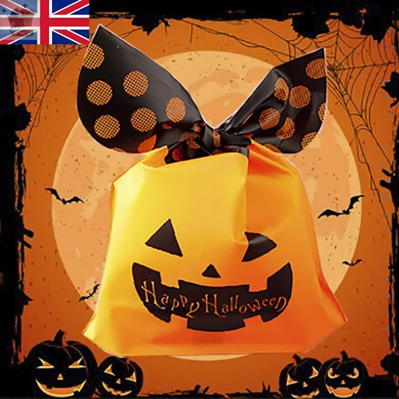 50x Halloween Ear Party Candy Bags Biscuit Sweet Trick n Treat Cookie Gift Bag T Royalcart