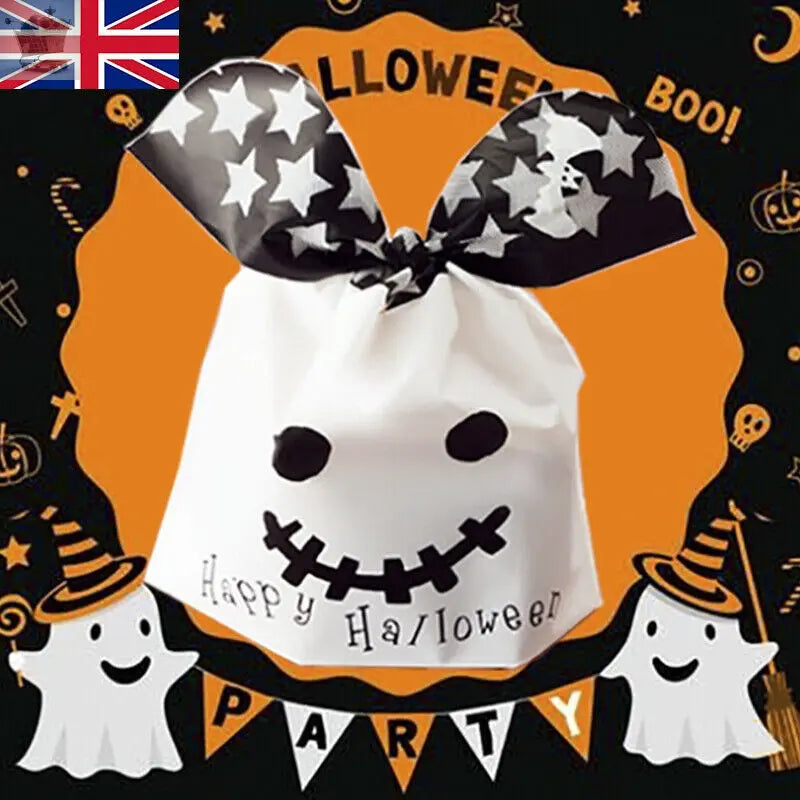 50x Halloween Ear Party Candy Bags Biscuit Sweet Trick n Treat Cookie Gift Bag T Royalcart