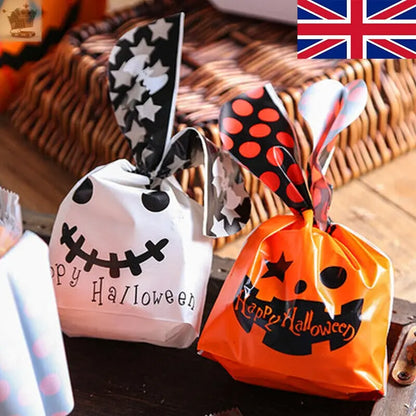 50x Halloween Ear Party Candy Bags Biscuit Sweet Trick n Treat Cookie Gift Bag T Royalcart