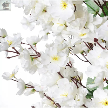 5ft Artificial Cherry Blossom Tree 150cm White Wintersweet Flowers Plant in Pot - Royalcart