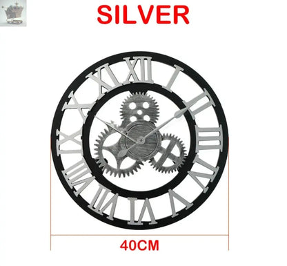 40/60cm Extra Large Wall Clock Roman Numerals Skeleton Big Giant Open Face Clock Royalcart