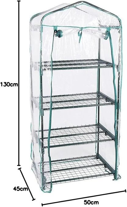 4 Tier Mini Grow House Outdoor Garden With Clear PVC Cover High Plant Greenhouse