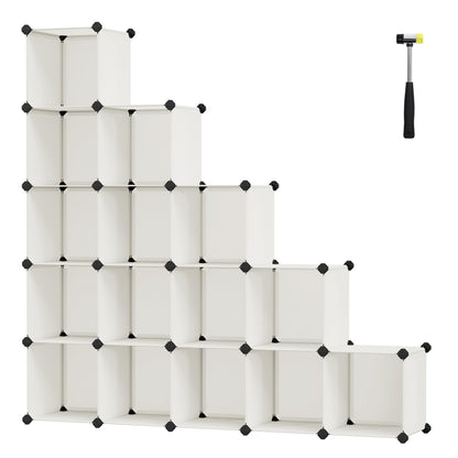 16-Cube Storage Unit Shoe Rack DIY Shelving System Stackable Cubes Multi Purpose