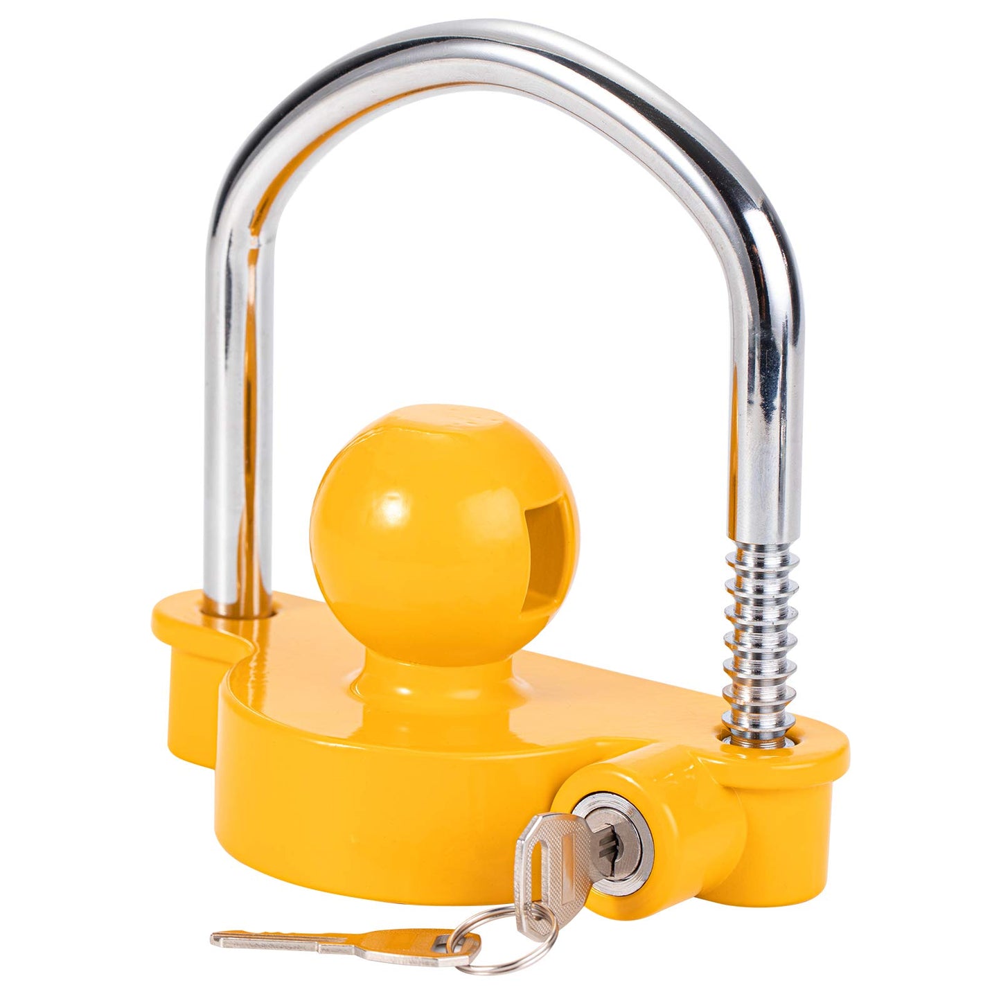 Trailer Hitch Lock Universal Tow Ball Coupler Security Kit Heavy Duty Anti-Theft Protection for Trailer Caravan Horsebox, 2 Keys