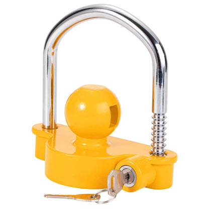 Trailer Hitch Lock Universal Tow Ball Coupler Security Kit Heavy Duty Anti-Theft Protection for Trailer Caravan Horsebox, 2 Keys