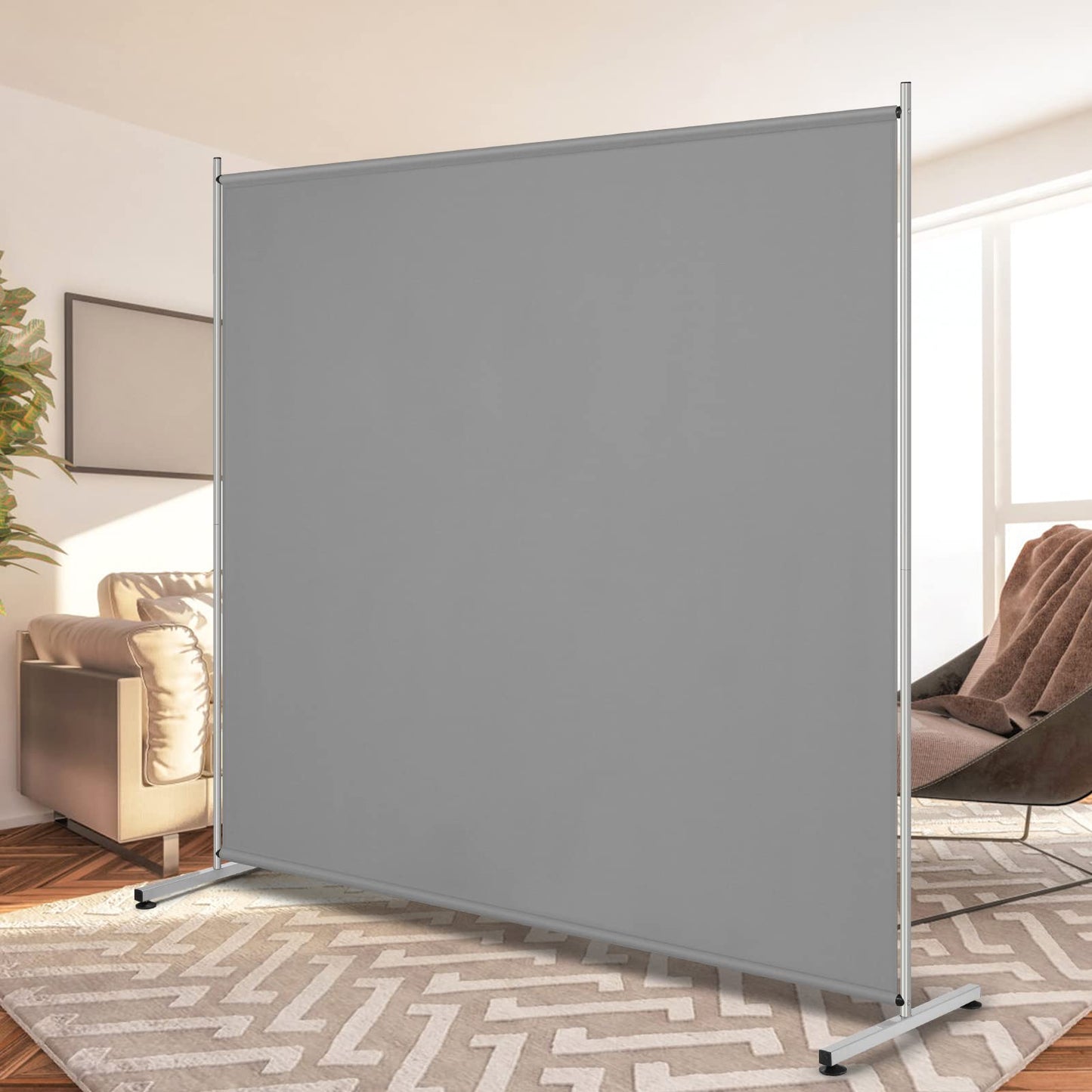 Single Large Panel Room Divider Privacy Screen for Office Freestanding Divider 71''W x 71''H