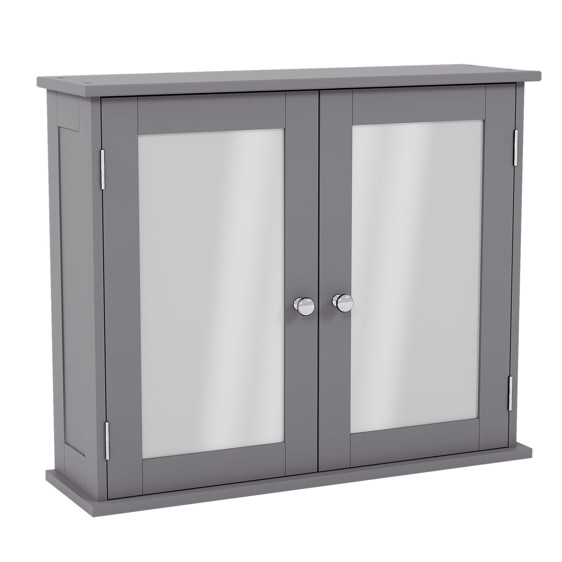 Double Door Mirrored Bathroom Cabinet Storage Cupboard Wall Mounted Royalcart