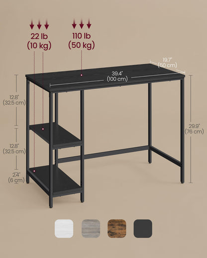 Computer Desk w/ 2 Shelves on Left or Right for Office Home Study Writing Table Royalcart