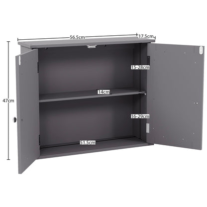 Double Door Mirrored Bathroom Cabinet Storage Cupboard Wall Mounted Royalcart