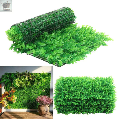 6X Artificial Plant Fence Greenery Wall Hedge Grass Mat Foliage Screen Panels UK Royalcart