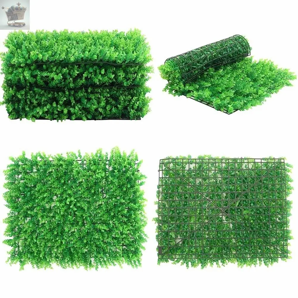 6X Artificial Plant Fence Greenery Wall Hedge Grass Mat Foliage Screen Panels UK Royalcart