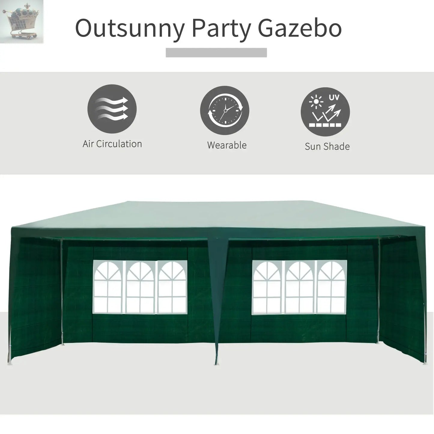 6x3m Heavy Duty Gazebo Royalcart