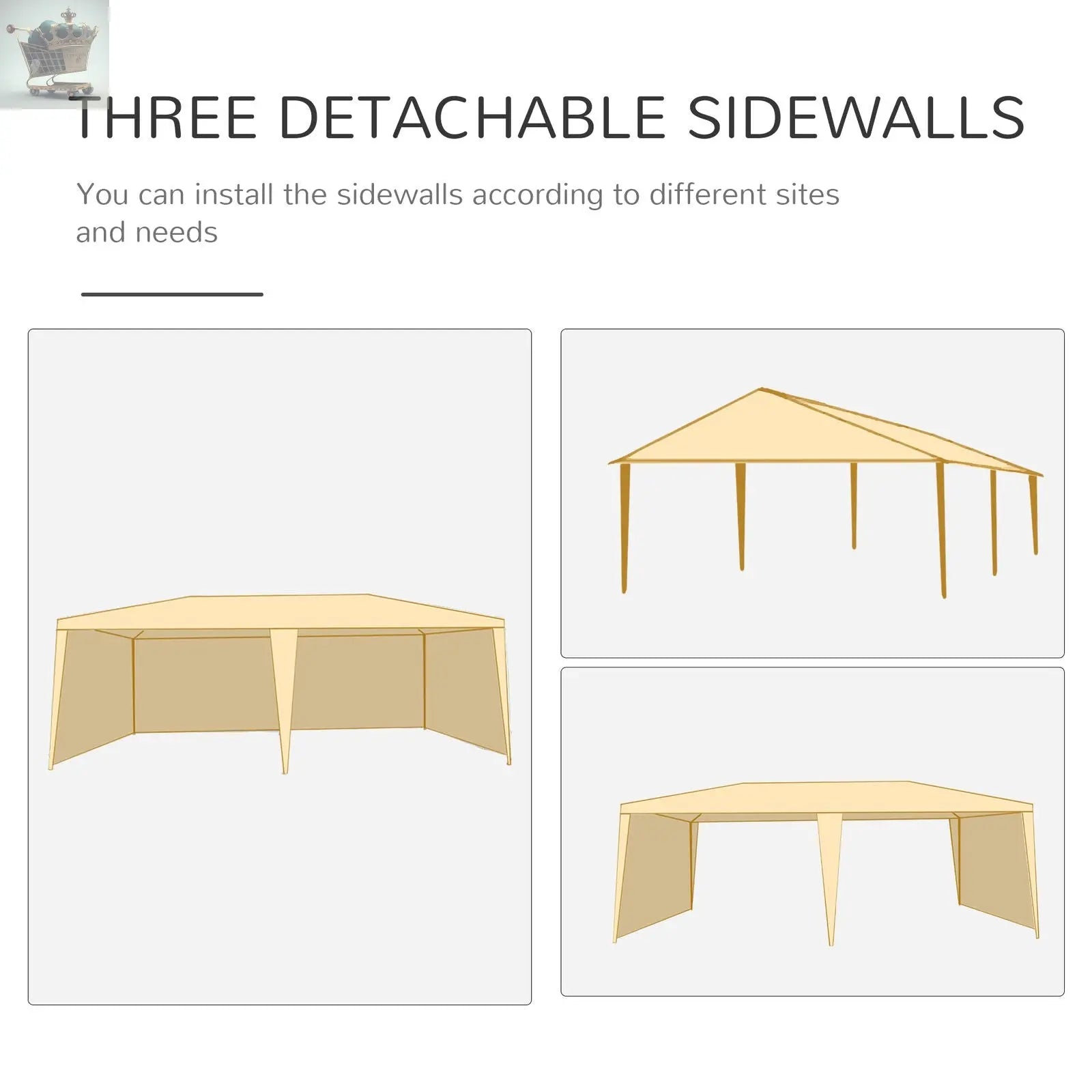 6x3m Heavy Duty Gazebo Royalcart