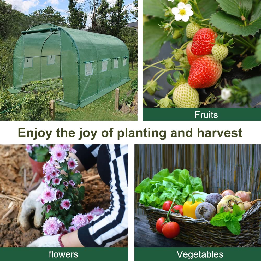 Walk-in Greenhouse Galvanised Frame Polly Tunnel Patio Garden Outdoor Polytunnel
