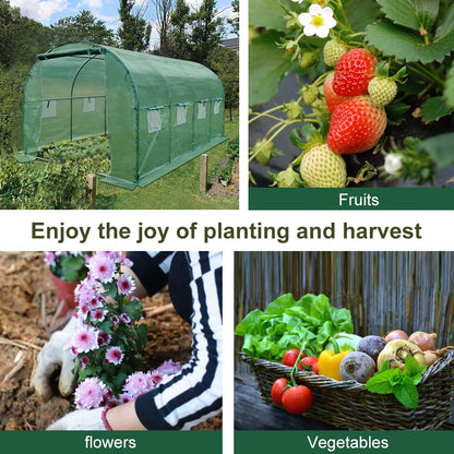 Walk-in Greenhouse Galvanised Frame Polly Tunnel Patio Garden Outdoor Polytunnel