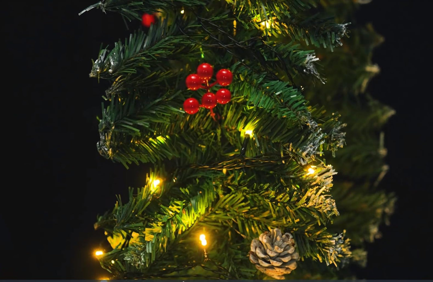 2.7M/9FT Christmas Garland with LED Lights and Pine Cones Berries