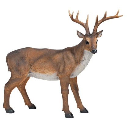 Big Rack Buck Deer Garden Decoy Animal Statue 71 cm Polyresin Full Color